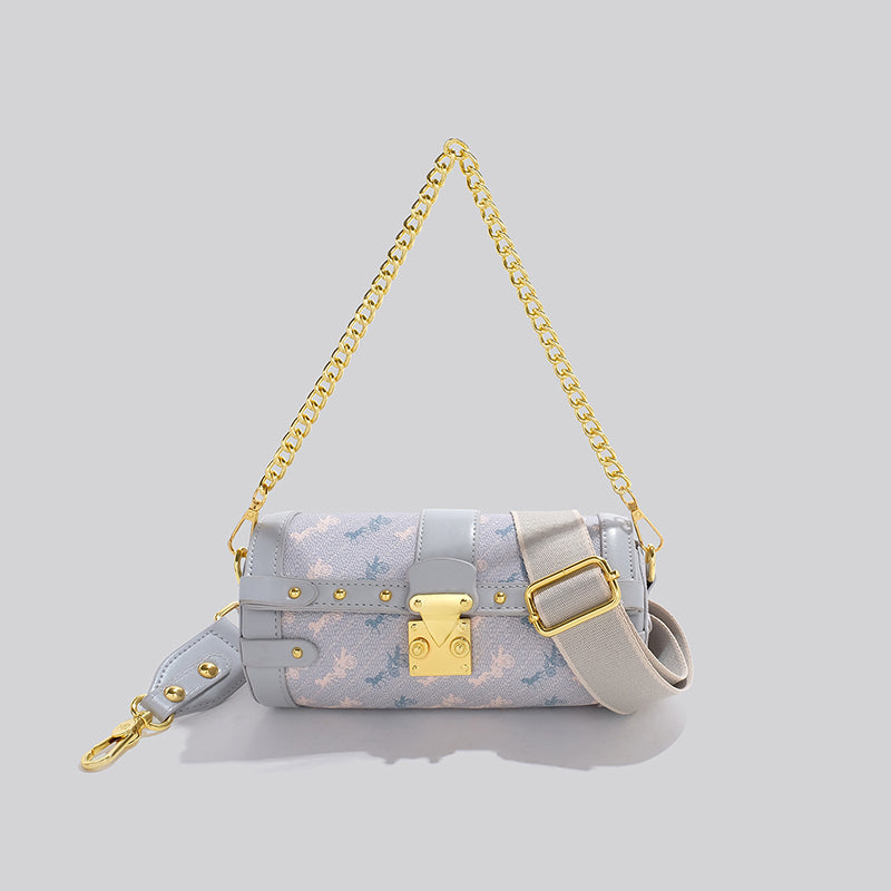 Women’s Studded Print Chains Cylinder Bags image
