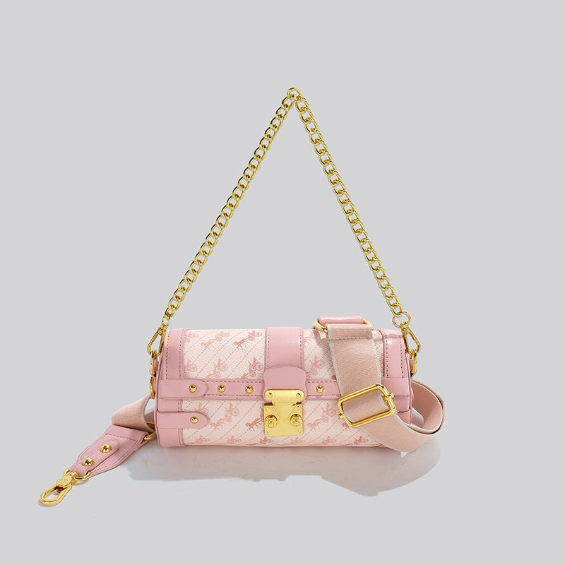 Women’s Studded Print Chains Cylinder Bags image 4
