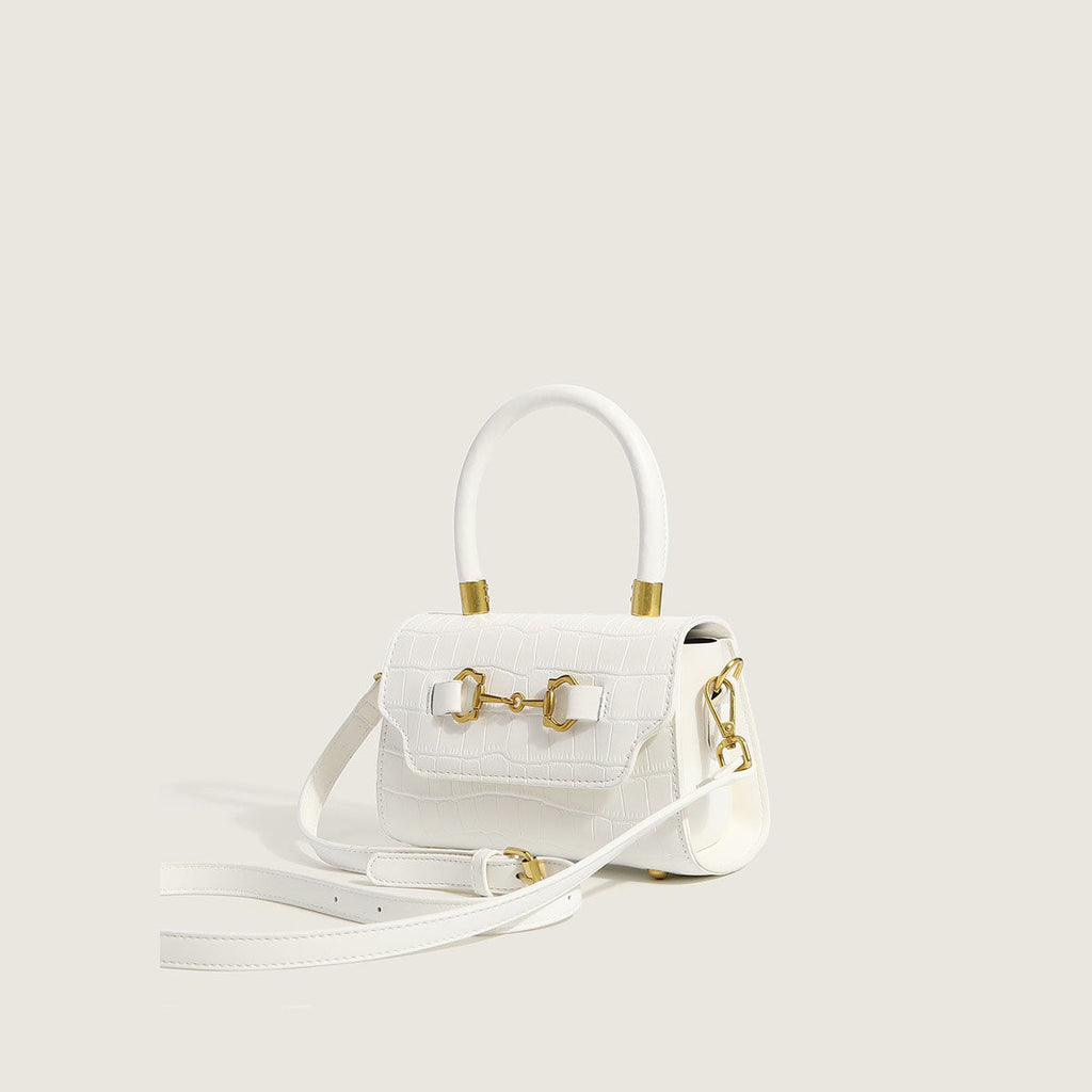 Women’s Small Croc Print Buckle Handbags in Vegan Leather image 3