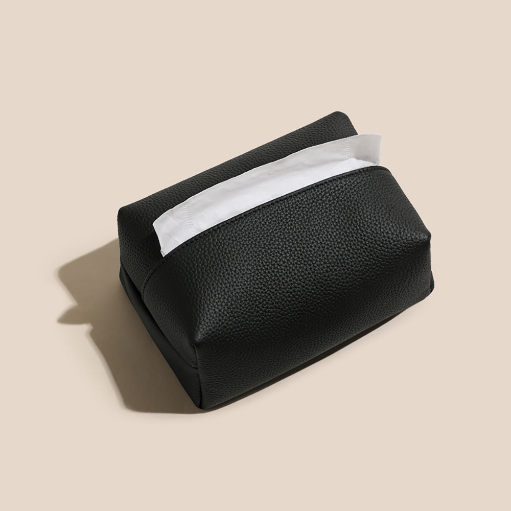 Handcrafted Luxury Genuine Leather Tissue Box - Premium Paper Towel Holder for Dining Room, Car Armrest, and Home Use