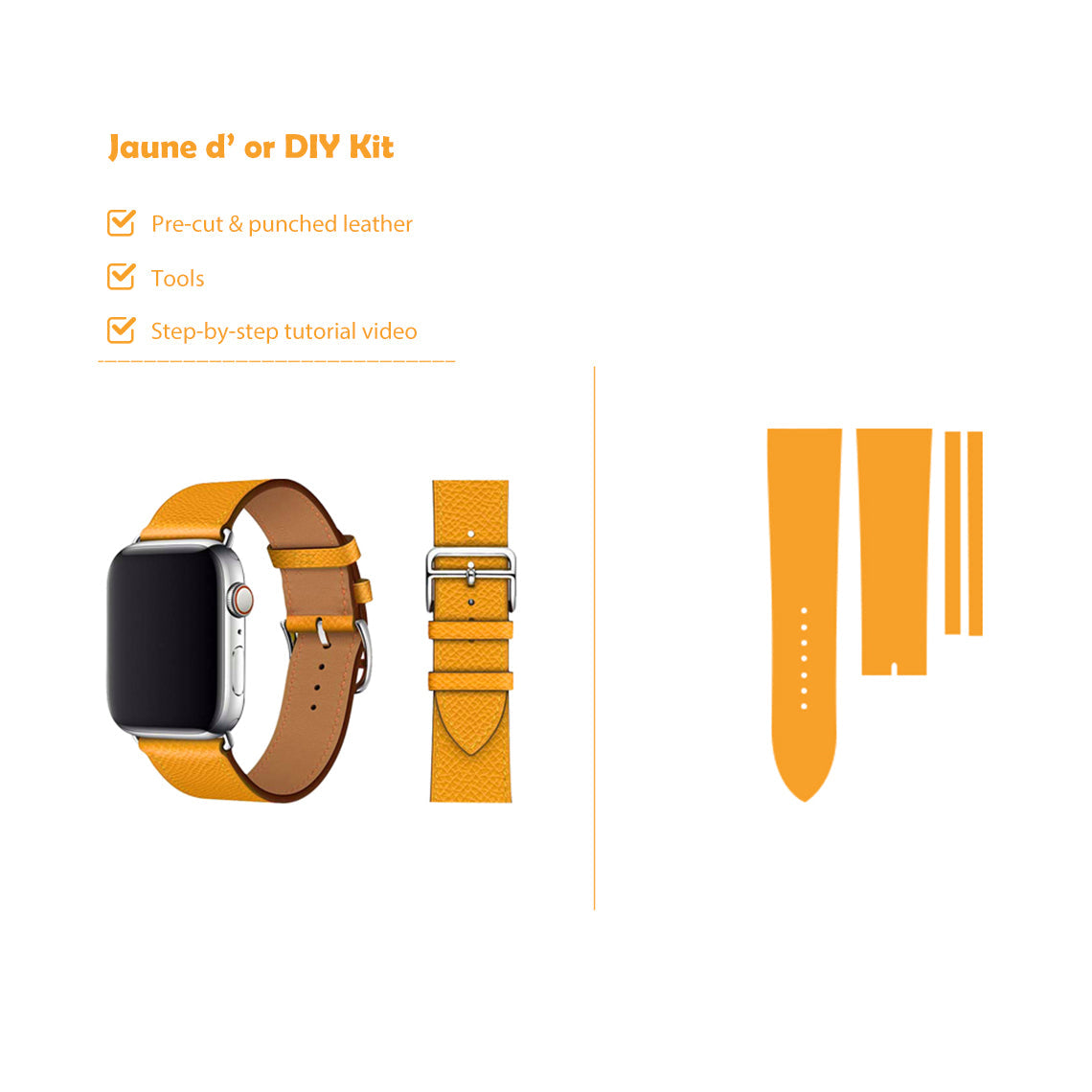 Jaune d' or Apple Watch Band Leather DIY Kit | Wirkin®