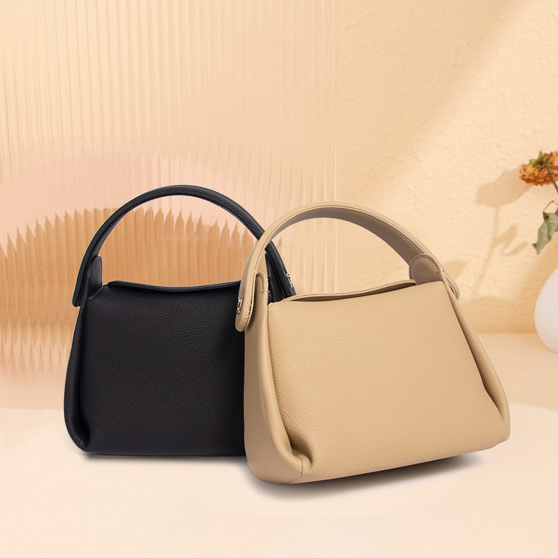 Women’s Vintage Minimalist Genuine Leather Dumpling-Shaped Handbag image 6