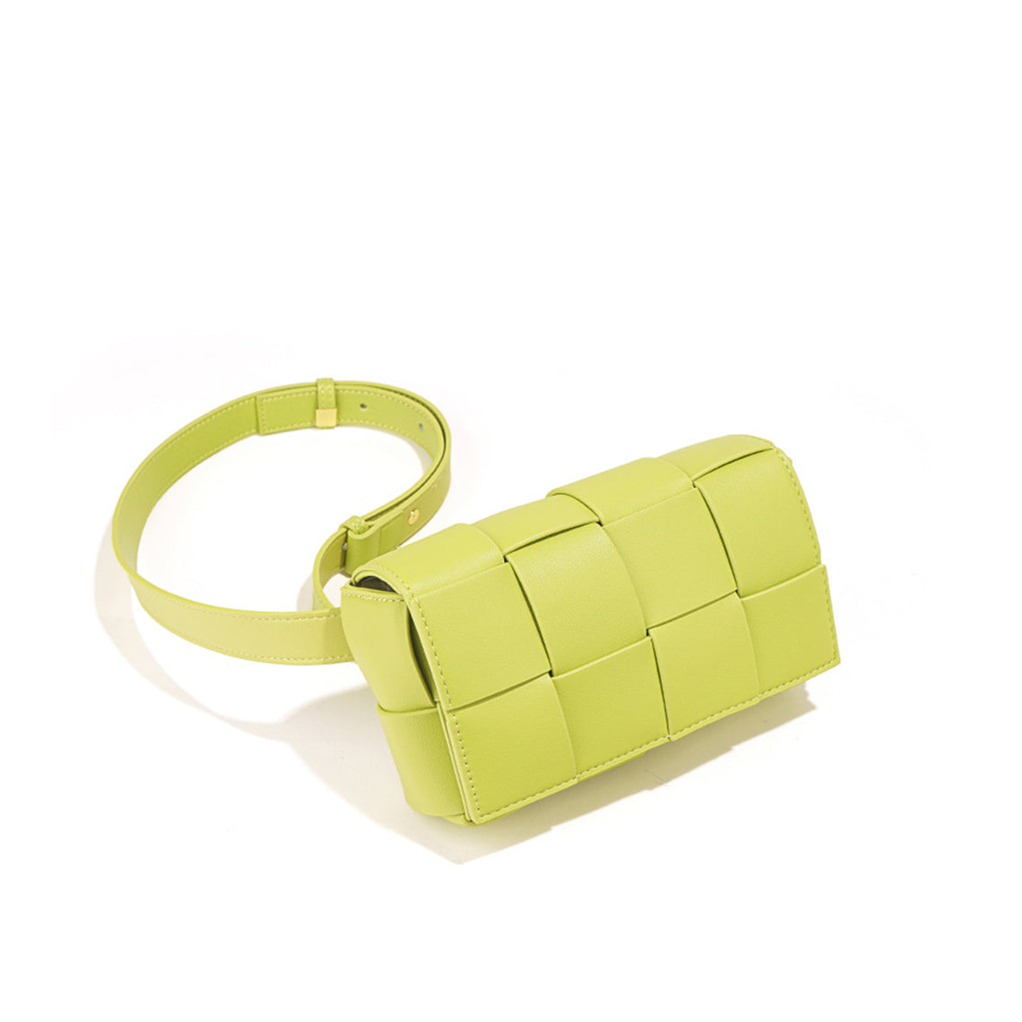Mini Intrecciato Crossbody Bag | Vibrant Green Color Leather Bag Trendy - Wirkin™
