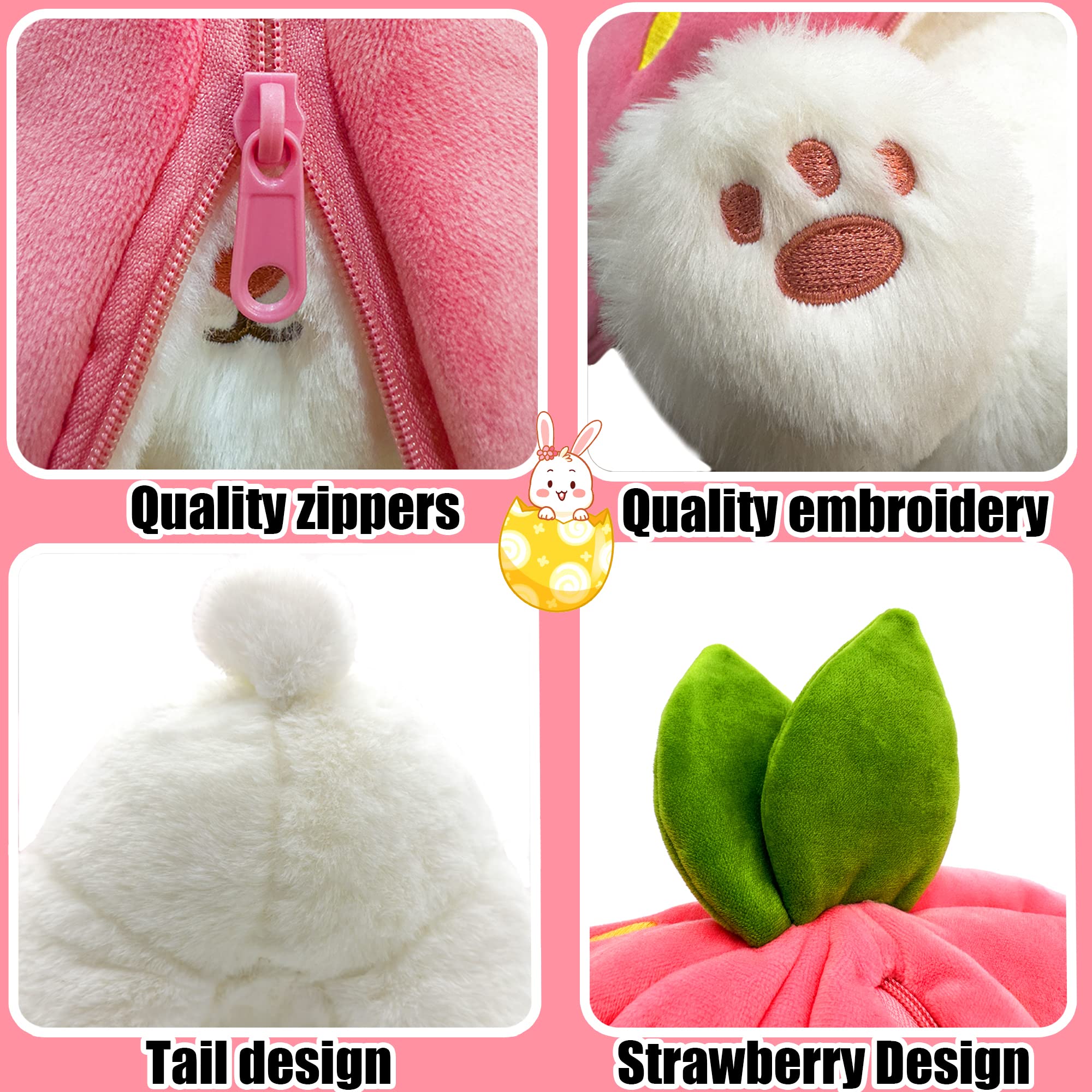 🐰🥚Easter Early Sale 49% OFF 2-In-1 Design 🍓Strawberry 🐰Rabbit Plush Toy🎀