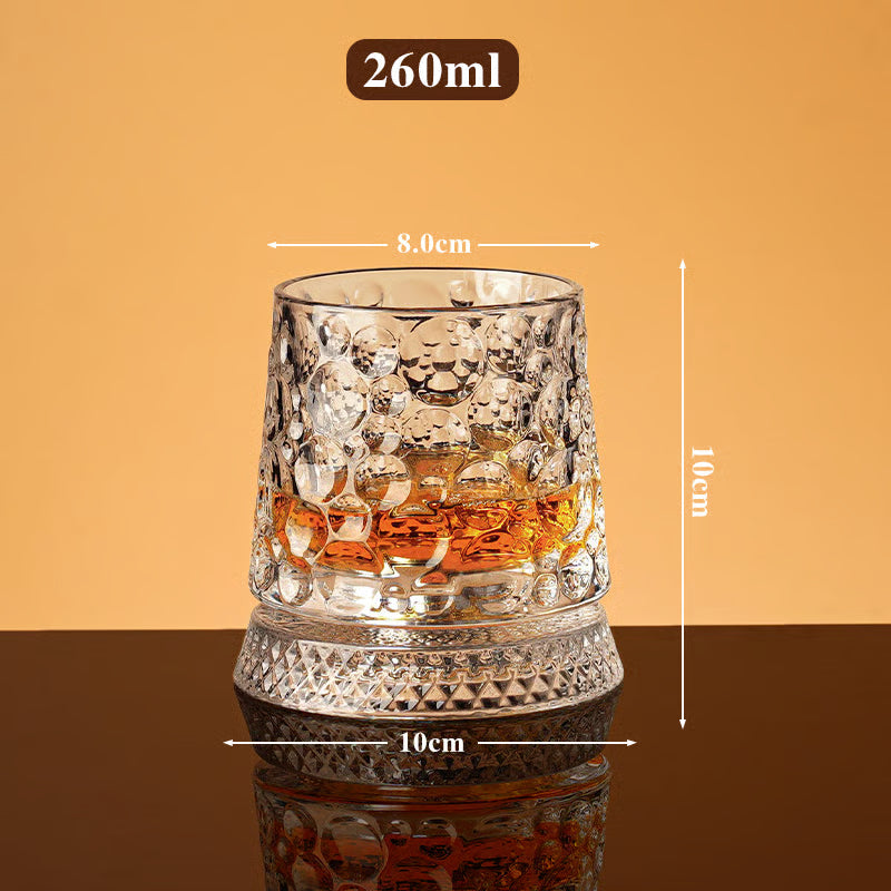 Rotating Crystal Tumbler Glass