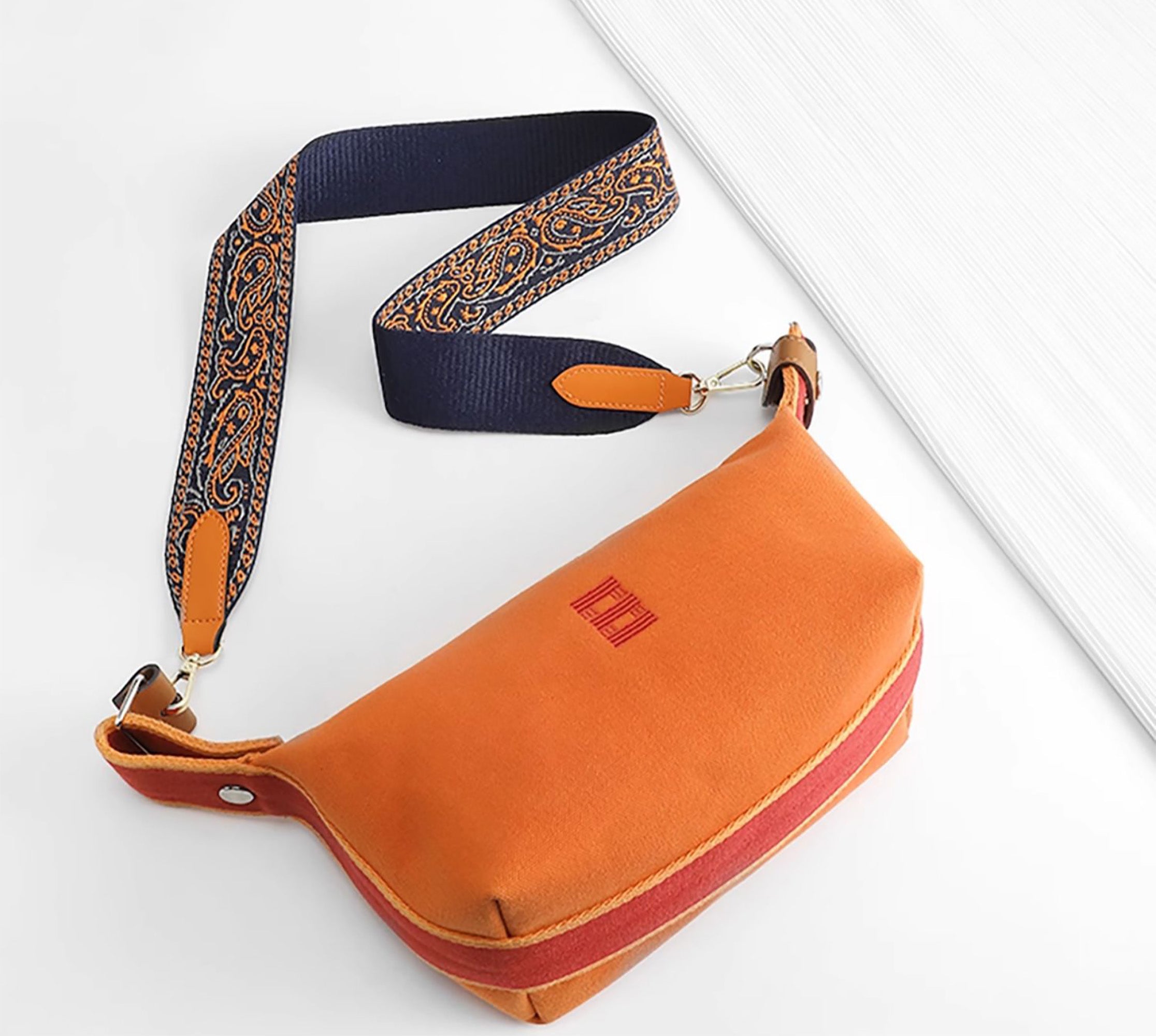 Boho Vintage Style Wide Crossbody Strap – Personalized, Ethnic-Inspired, Pressure-Relief Adjustable Bag Strap