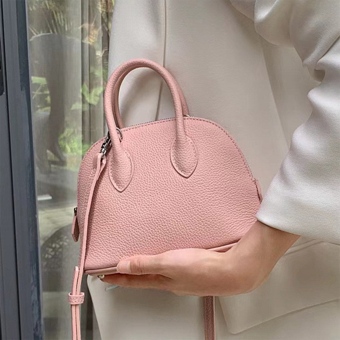 Mini Leather Handbag for Women | Pink Small Top Handle Bag - Wirkin®